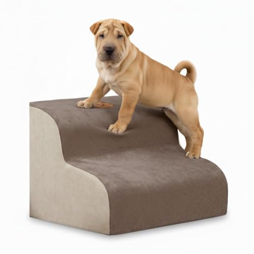 Lifetips シャーペイ(Shar Pei) ペットステップ 階段 スロープ 室内用 犬 猫 小型犬 シニア犬 高齢犬 介護 段差解消 滑り止め 多機能 収納付き ハウス 洗えるカバー ソファ ベッド用 2段 3段 ゆるやか 昇降台 踏み台 ドッグステ