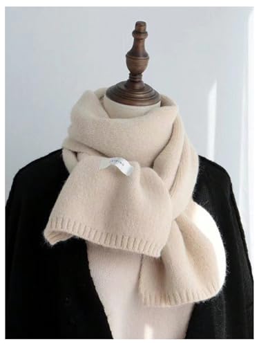 Verdusa Women's Knitted Scarf Letter Patched Neck Gaiter Warm Winter Scarves2