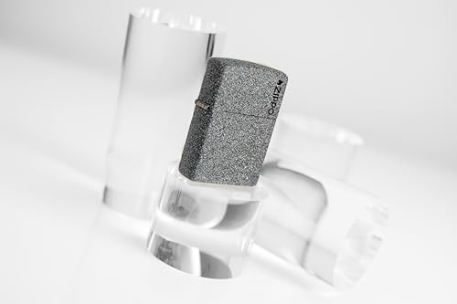 Image of Zippo Classic Iron Stone Windproof Lighter - Textured Matte Finish with Zippo Logo, Refillable, BIS Certified
