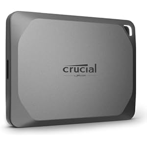 Crucial X9 Pro 4TB Portable SSD – 1050MB/s Read/Write, Water/Dust Resistant, with Mylio Photos+ – USB 3.2 for PC and Mac