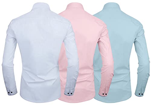 Image of Zombom Men's Combo Regular Fit Cotton Blend Full Sleeve Casual Shirts Pack of 3