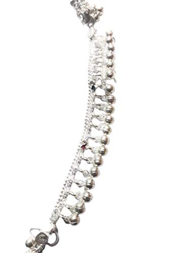 BHARTI JEWELLERSBaby Unisex Sterling Silver Metal Anklet - Pack of 2