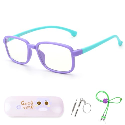 Image of Ultra-Light Blue Light Blocking Glasses with Case for Kids and Teens,Anti Eyestrain &UV400