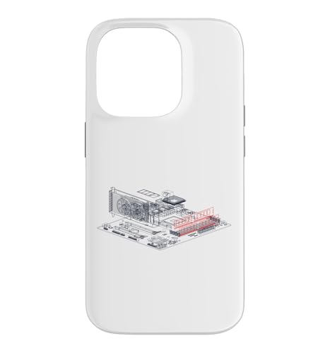 Image of RAM Card Wireframe Computer Motherboard IT Tech Geek Nerd Case for iPhone 14 Pro