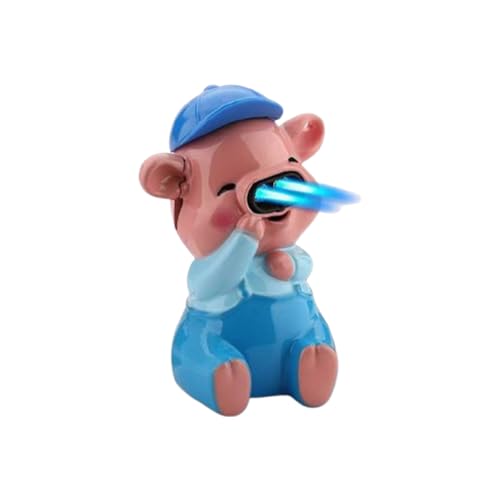 Encendedor con figura de cerdito y llama azul miniatura 1
