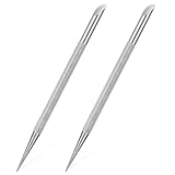 Clofiak 2Pcs Nail Cleaning Cuticle Stick Tool, Stainless Steel Cuticle Pusher, Nail Polish Remover tool, Professional Pedicure Nail Art Care Portable Nail Cleaner for Fingernails Toenails Manicure