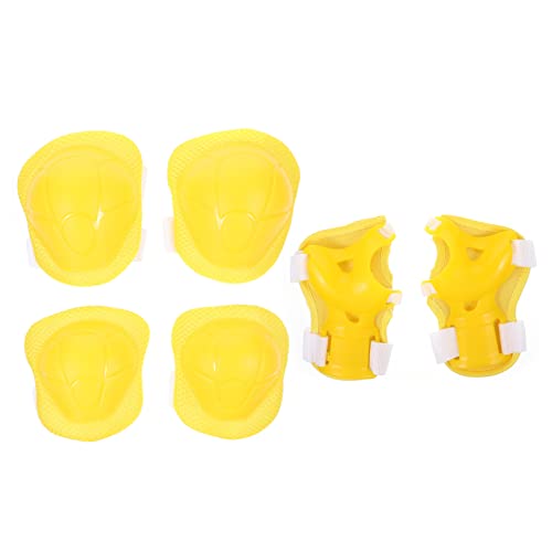 VANZACK Knee Pads Boys and Girls 6pcs Boys and Girls Sports Protective Gear Cycling Skateboarding Age 4-16 Yellow Sturdy Protective Pads