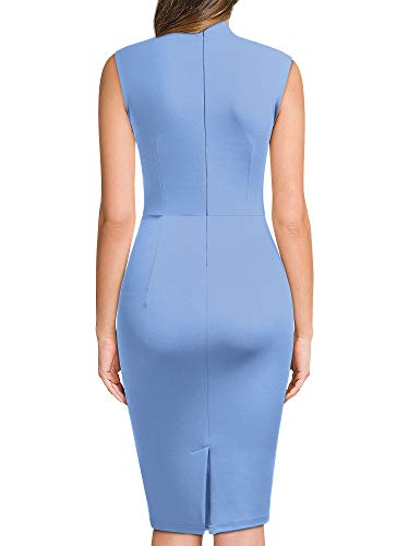 Image of Miusol Women's Retro 1950s Style Half Collar Ruffle Cocktail Pencil Dress
