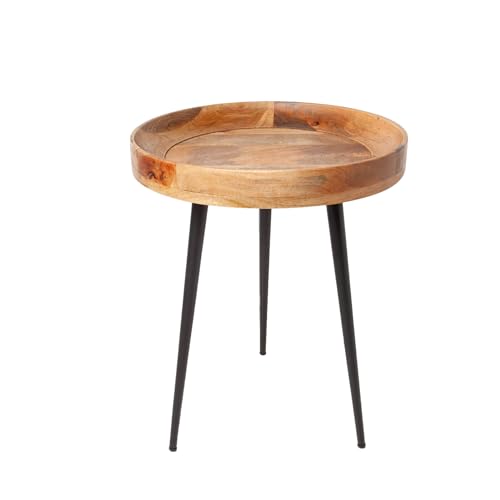 invicta INTERIOR Eleganter Beistelltisch Pure Nature 45cm Mangoholz mit schwarzen Beinen Wohnzimmertisch Tisch invicta INTERIOR Eleganter Beistelltisch Pure Nature 45cm Mangoholz mit schwarzen Beinen Wohnzimmertisch Tisch