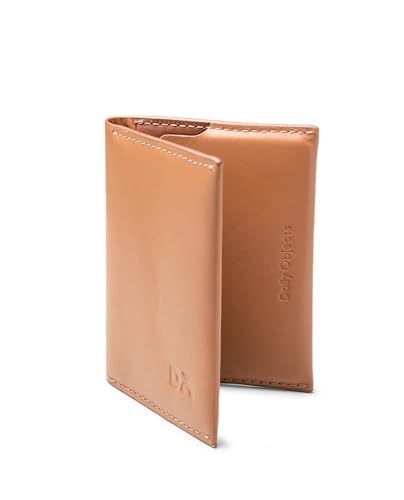 Image of DailyObjects Tan Even Bi-Fold Card Wallet | Men | Premium Design | Full-Grain Leather | Gents Wallet Branded | Handcrafted | Guys| Card Holder | Dedicated Sleeve| 4 Card Slots| Dual-Tone Colourways