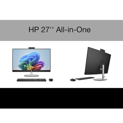 Image of HP 27 AI PC All-in-One 27 inch Touchscreen IPS FHD Display (Intel Ultra 7-255U, 32GB DDR5, 2TB PCIe SSD, Intel Graphics, WiFi 6, Webcam, Bluetooth 5.4, Win 11 Home) w /DKZ USB Port Expander