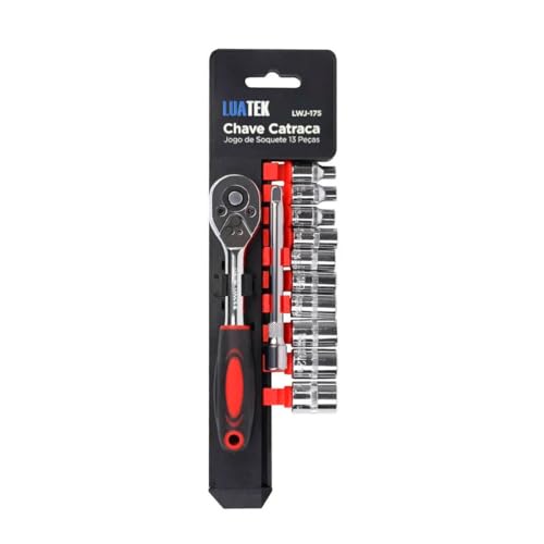 Kit Chave Canhão Catraca 13 Peças Jogo Chave 1/4 Catraca 4MM 13MM Aço Cromo