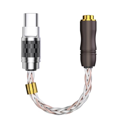 Adaptador tipo C a jack de sonido claro con cable de 9 cm 7