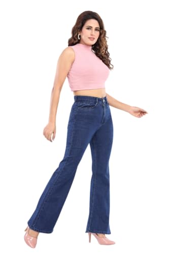 Image of KIVI Women's Boot Cut Cotton Trousers | Stylish Ladies Bottoms for Casual Outings, Modern Dressing, Soft Fabric Feel, Relaxed Movement & Boot-Cut Silhouette for Trendy Styling