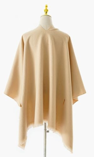 Convertible Belted Cape Wrap Acrylic Knit Shawl with Fringe Lightweight All-Season Cover Up Shoulder Cape for Women2