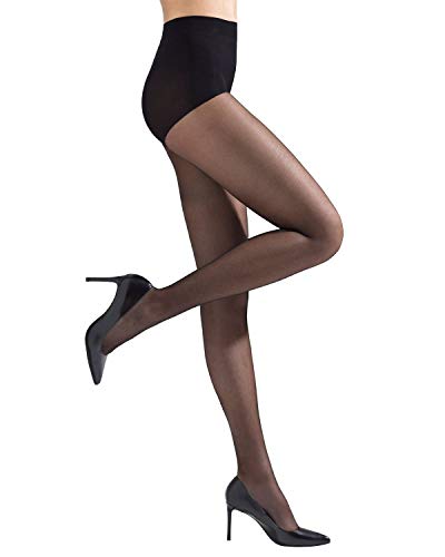 Natori Silky Sheer Control Top Pantyhose Black Large