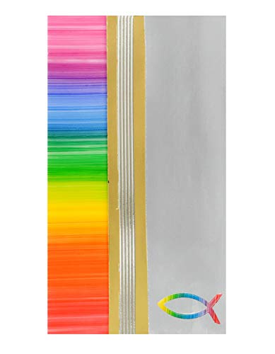 Pracht Creatives Hobby 7073-20515 Verzierwachsplatten Mix regenbogen / metallic, 3 halbe Wachsplatten, ca.200 x 50 x 0,5 mm, Wachsstreifen und Sonderzeichen, zum Modellieren und Verzieren von Kerzen