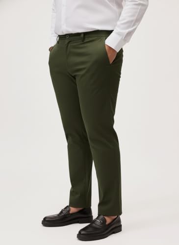 Image of Plus Size Men Stretchable Chino Pants Pure Cotton Casual Trousers for Men