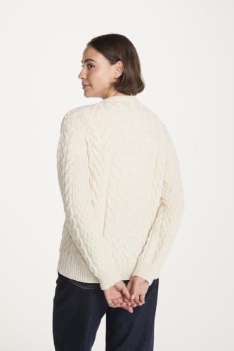 Image of Irish Cardigan Sweater for Women Made in Ireland Supersoft Aran Merino Wool Lumber Jacket