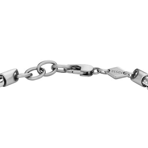 Image of Fossil Men's Plated Stainless Steel Engravable Personalized Gift ID, Chain or Cuff Bracelet for Men