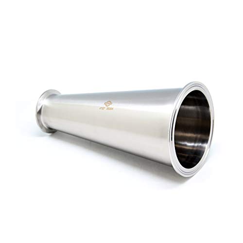 QiiMii Sanitary Fitting Reducer Fitting SS304 Tri Clamp Ferrule Style 4" Tube OD to 2" Tube OD (4 INCH X 2 INCH)