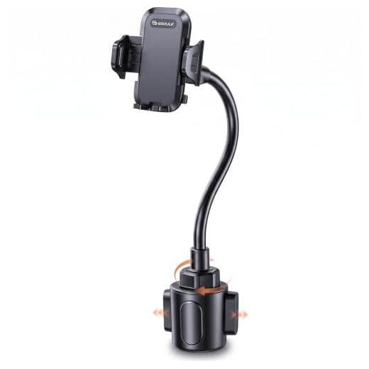 ESOULK Cup Holder Phone Mount, 15-Inch Adjustable Gooseneck Car Holder