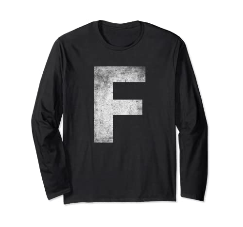 Letter F Capital Alphabet Monogram - F Initial Name Letter F Maglia a Manica