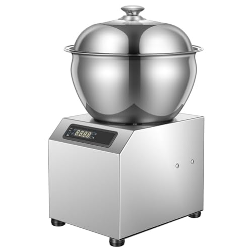 QUSYZD Amasadora automática Comercial de 8 kg, Prensa eléctrica de Fideos de Acero Inoxidable para Uso doméstico, con Temporizador de 30 Minutos, amasadora de sobremesa para Uso Come,