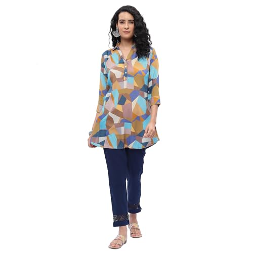 Image of BIBA Women Rayon Straight Printed Kurta
