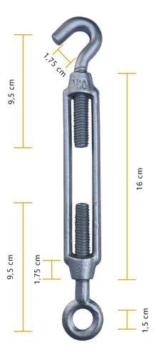 Esticador Para Cabo De Aço Gancho Olhal 1/2 Tarza