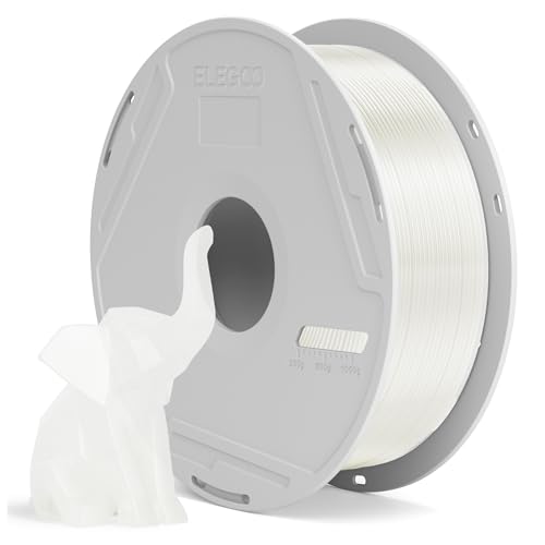 Image of ELEGOO PLA Basic Filament with Reusable Spool Translucent 1KG, 1.75mm PLA 3D Printing Filament 2.2lbs High Dimensional Accuracy, Easy Installation Detachable Spool Fits for Most 3D Printers