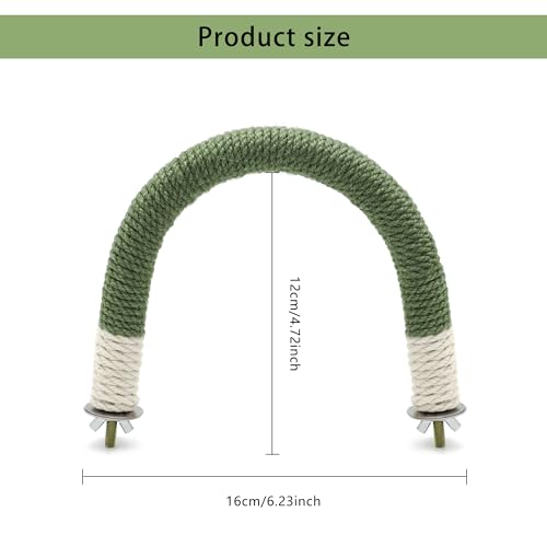Image of 2 Pcs Bird Stand Perch U Shape Hemp Rope Green Wood Parrot Perches for Small Birds,Parakeets Macaw Cockatiels Conures Love Birds Finches,Bird Training Educational Stand Toys (Small-2 Pack)