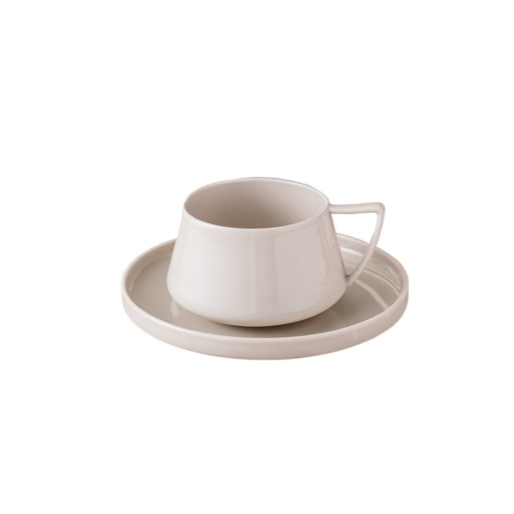 Ceramiczny kubek do kawy do domowego biura, popołudniowa filiżanka herbaty, czyste mleko sztuka, wiszące kolczyki, prosty i kreatywny zestaw, kubek do kawy i spodek (A)