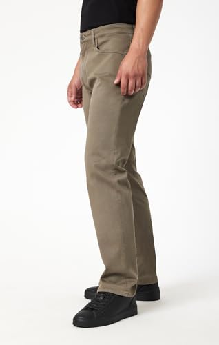 Mavi Men's Zach Mid Rise Straight Leg Pants, Olive Casual Twill, 35x342