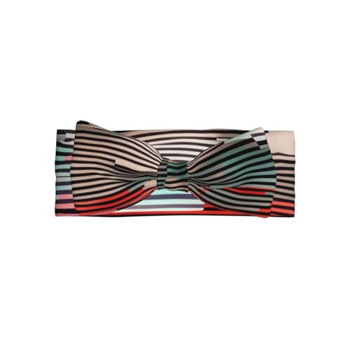 Black and white line art Baby Headbands Soft Nylon Hairbands with Stretchy Bows Girls Hair Accessories for Newborn Infant Toddler Kids