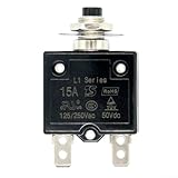 ZiStarlilife Thermo-Ausschalttaste, Reset-Leitungsschutzschalter, 20 A, 50 V, Gleichstrom, 250 V AC, Überlastschutz für Beleuchtungstechnik, Hotelausrüstung und Bankalarme (15 A)