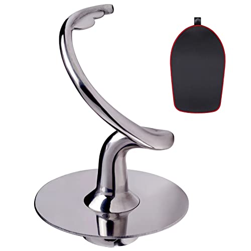 Knethaken Edelstahl für KitchenAid 4 55 Quart Mittelgroße Küchenmaschinen mit kippbarem Motorkopf K45DH Spiralhaken Spülmaschinenfest und Rührer Zubehör Mixer-Schiebematte
