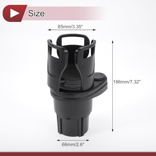Portavasos para carro 2 en 1 rotatorio 360° ABS negro miniatura 7