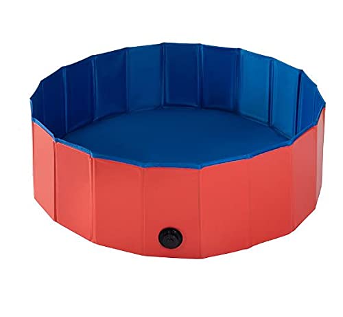 犬プール ペット用バスグッズ ベビー プール 小型犬 中型犬 大型犬 お風呂 猫用 水抜き栓付き 夏 持ち運び便利 PVC製 (120cm x 30cm)