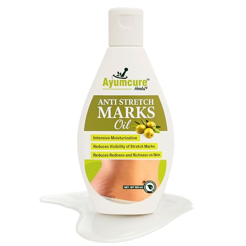 Image of Ayumcure Stretch Mark Removal & Prevention Oil for women | | 100ml | Improves Skin Texture & Tone | Nourishing Blend with Natural Oils | Hydrating & Elasticity Support | Ideal for Pregnancy & Postpartum Use