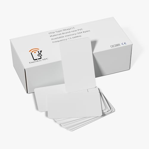Image of Timeskey NFC 200 Pack tag NTAG215 NFC Card 504 Bytes of Memory Compatible with Amiibo and TagMo, Suitable for All Mobile Devices That Support NFC