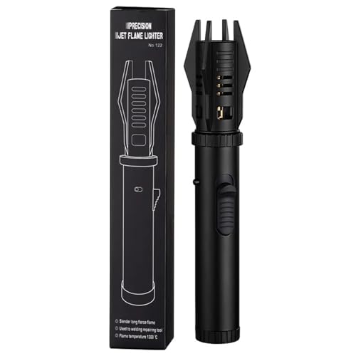Luxblaze Lighter, Camping Outdoor Winddichter Gerade Flammenanzünder, Jetflamme Feuerzeug Gas Nachfüllbar Sturmfeuerzeug, Einstellbare Flamme Winddicht Stabfeuerzeug Geschenk für Männer (Schwarz) Luxblaze Lighter, Camping Outdoor Winddichter Gerade Flammenanzünder, Jetflamme Feuerzeug Gas Nachfüllbar Sturmfeuerzeug, Einstellbare Flamme Winddicht Stabfeuerzeug Geschenk für Männer (Schwarz)