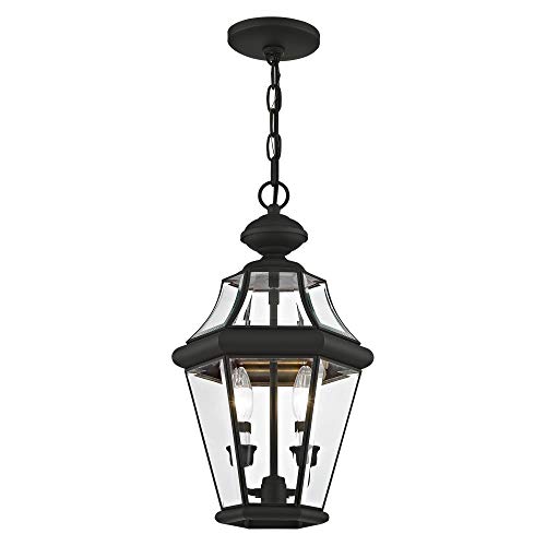 🔥 Flash Sale Livex Lighting 2265-04 Georgetown 2-Light Outdoor Hanging Lantern, Black