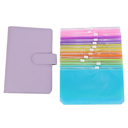 THABATTA A6 PU Cuir Cahier Couverture de Reliure Violet Planificateur Rechargeable Classeur de Journal pour le SystèMe BudgéTaire Scrapbooking Cover
