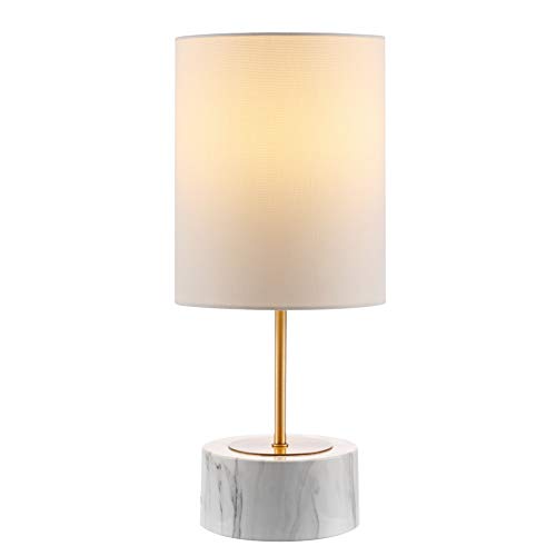 Safavieh Lighting Collection Kamilah Modern Contemporary Usb Charging Port White Marble Base 18-Inch Bedroom Living Room Home Office Desk Nightstand Table Lamp (Led Bulb Included) #TOP3