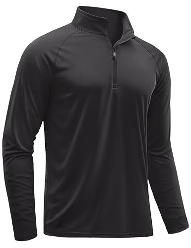 TACVASEN Athletic Shirts Long Sleeve 1/4 Zip for Men Quick Dry Fit Golf Shirts Workout UV Sun...