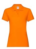 Composition : 100 % coton. Fruit of the Loom Polo à manches courtes, Femme - Orange - XL