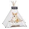 Pet Teepee with Cushion for Dogs and Cats Puppies House with Bed Pet Tent Bed Indoor Outdoor (Modern)