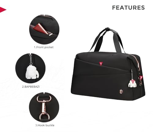 Swissdigital Design Travel Duffle Bag,Sports Tote Gym Bag Black (KATY ROSE NG SD5527-01)4