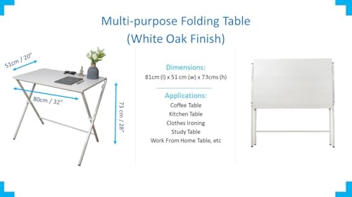 Image of BLUMUNO Study Desk /Multipurpose Table /Computer Desk /Desk Table /Work Desk /Foldable Table /wfh Essential (White Oak Finish)